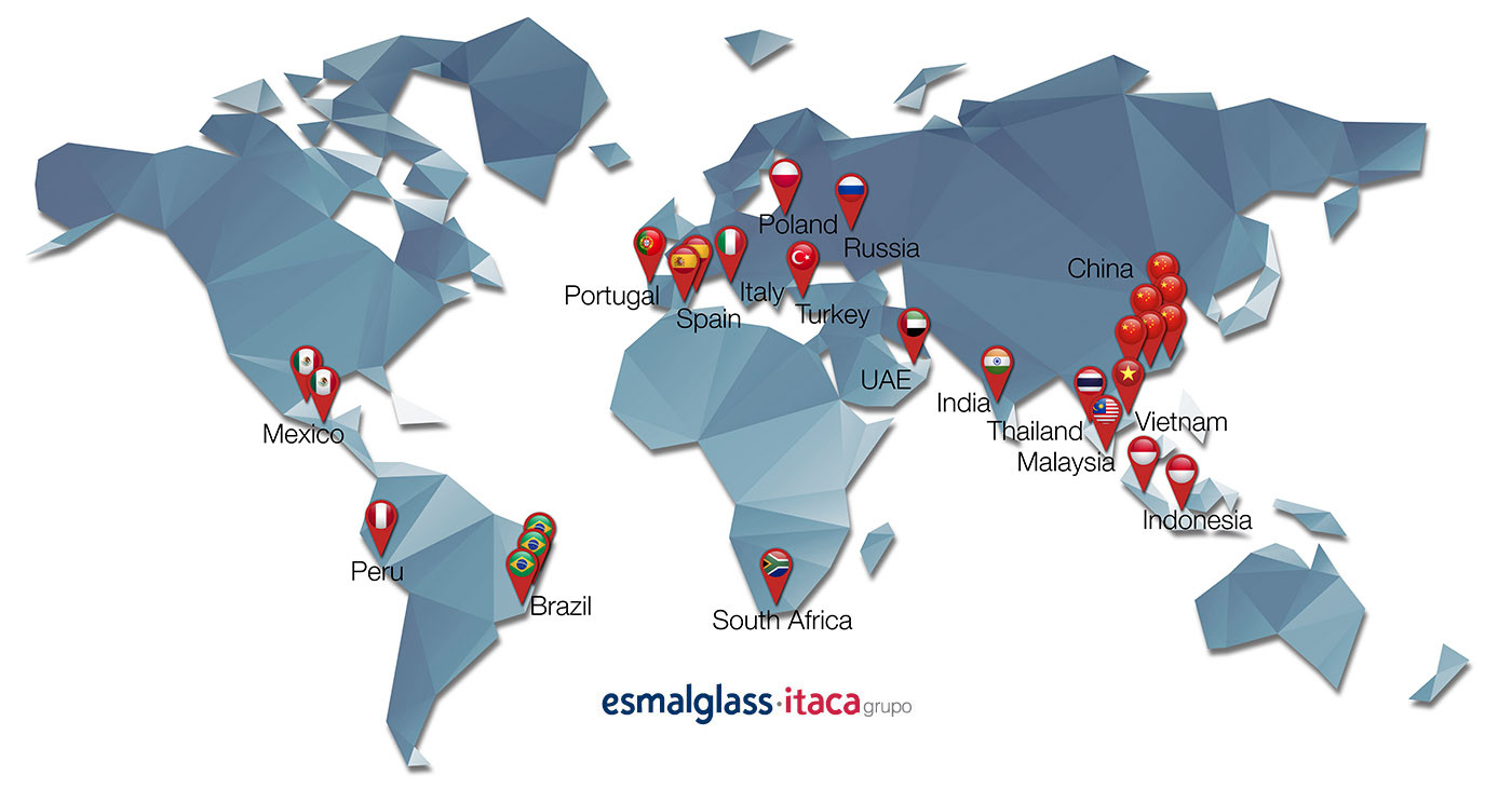 Mapa sedes Esmalglass Itaca